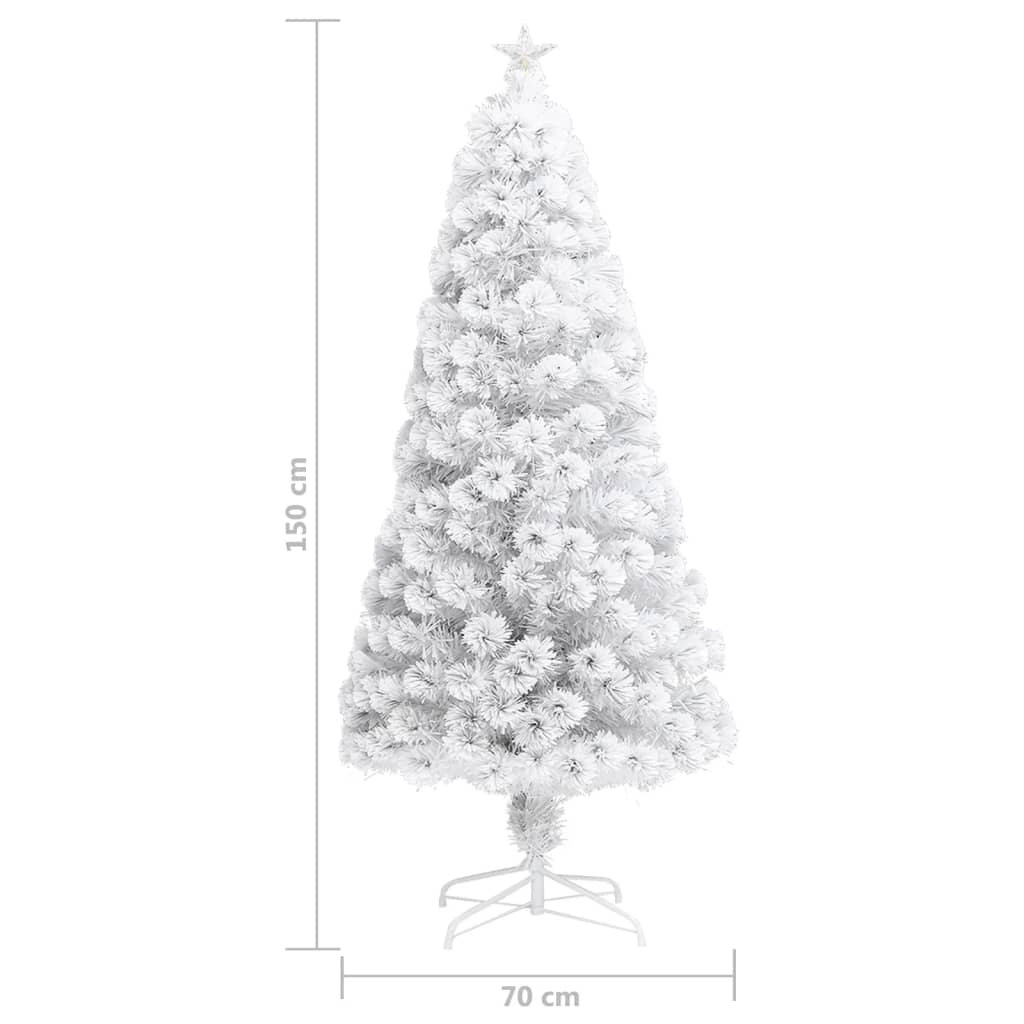 vidaXL Árbol de Navidad artificial con luces fibra óptica blanco 150cm