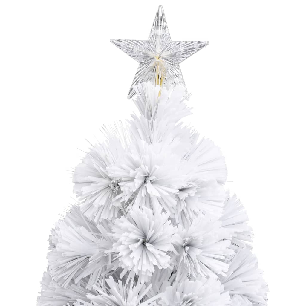 vidaXL Árbol de Navidad artificial con luces fibra óptica blanco 180cm