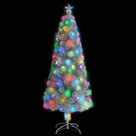 vidaXL Árbol de Navidad artificial con luces fibra óptica blanco 240cm