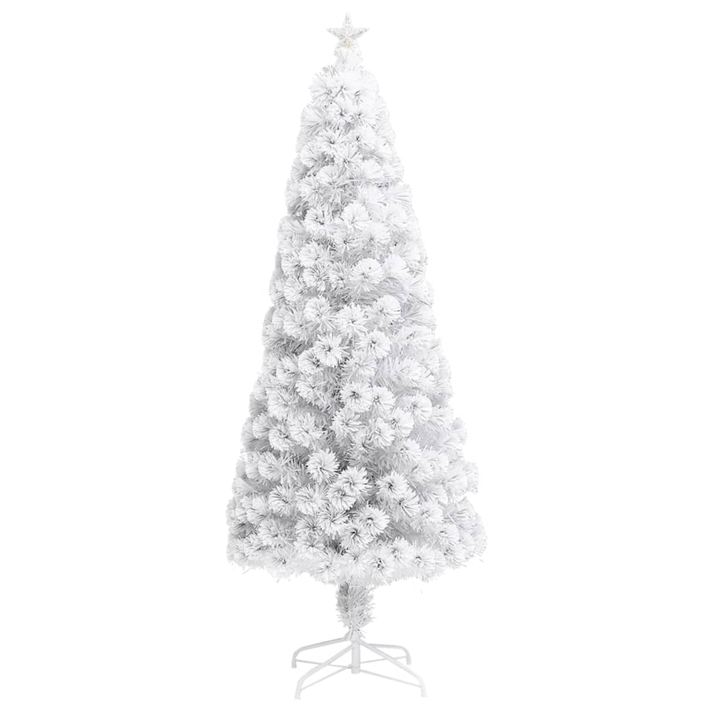 vidaXL Árbol de Navidad artificial con luces fibra óptica blanco 240cm