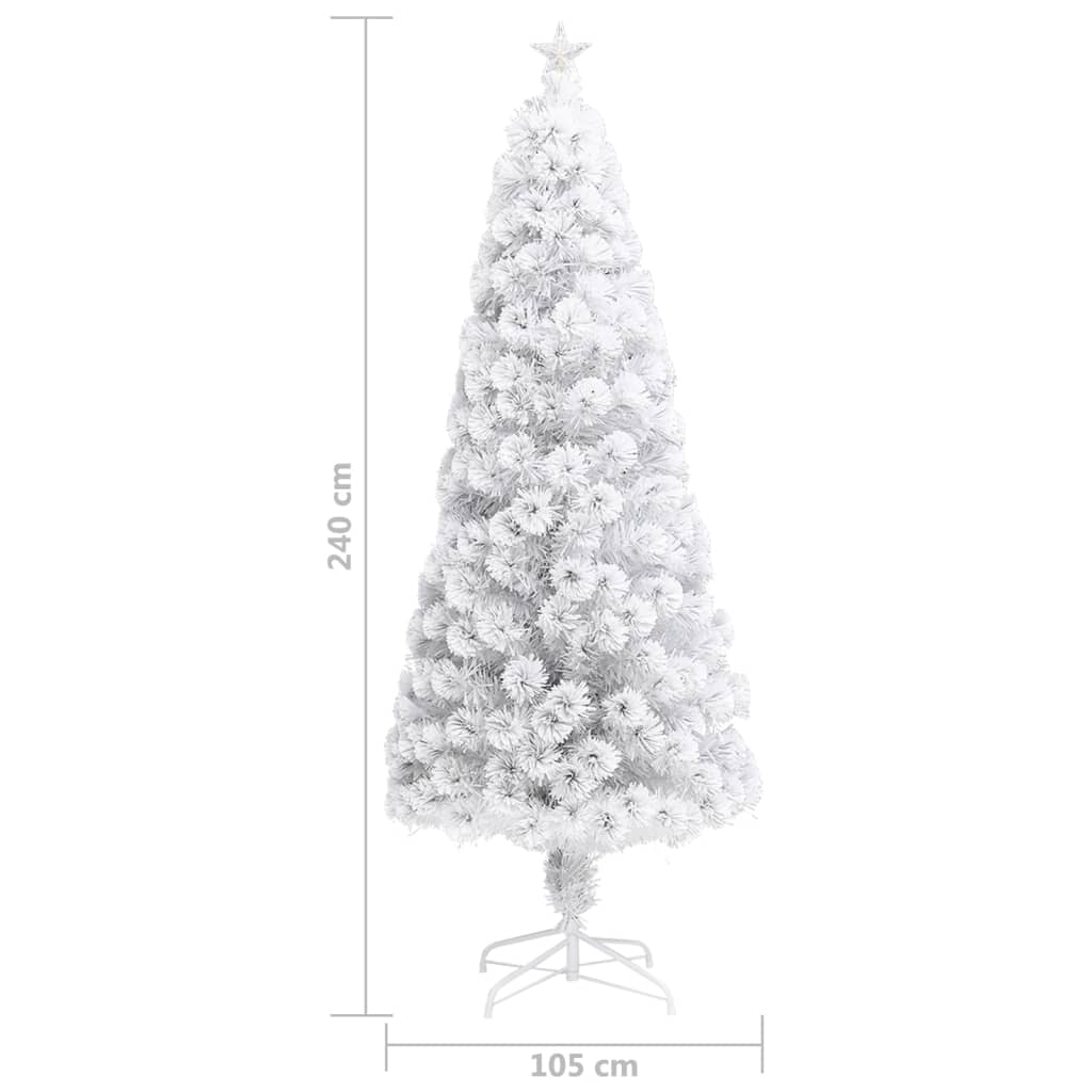 vidaXL Árbol de Navidad artificial con luces fibra óptica blanco 240cm