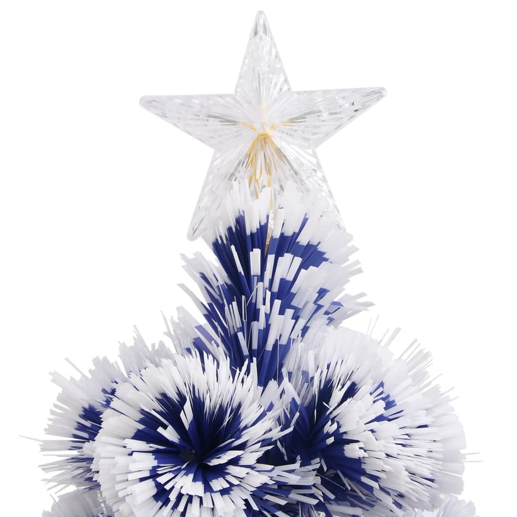 vidaXL Árbol de Navidad con luces fibra óptica blanco y azul 150 cm