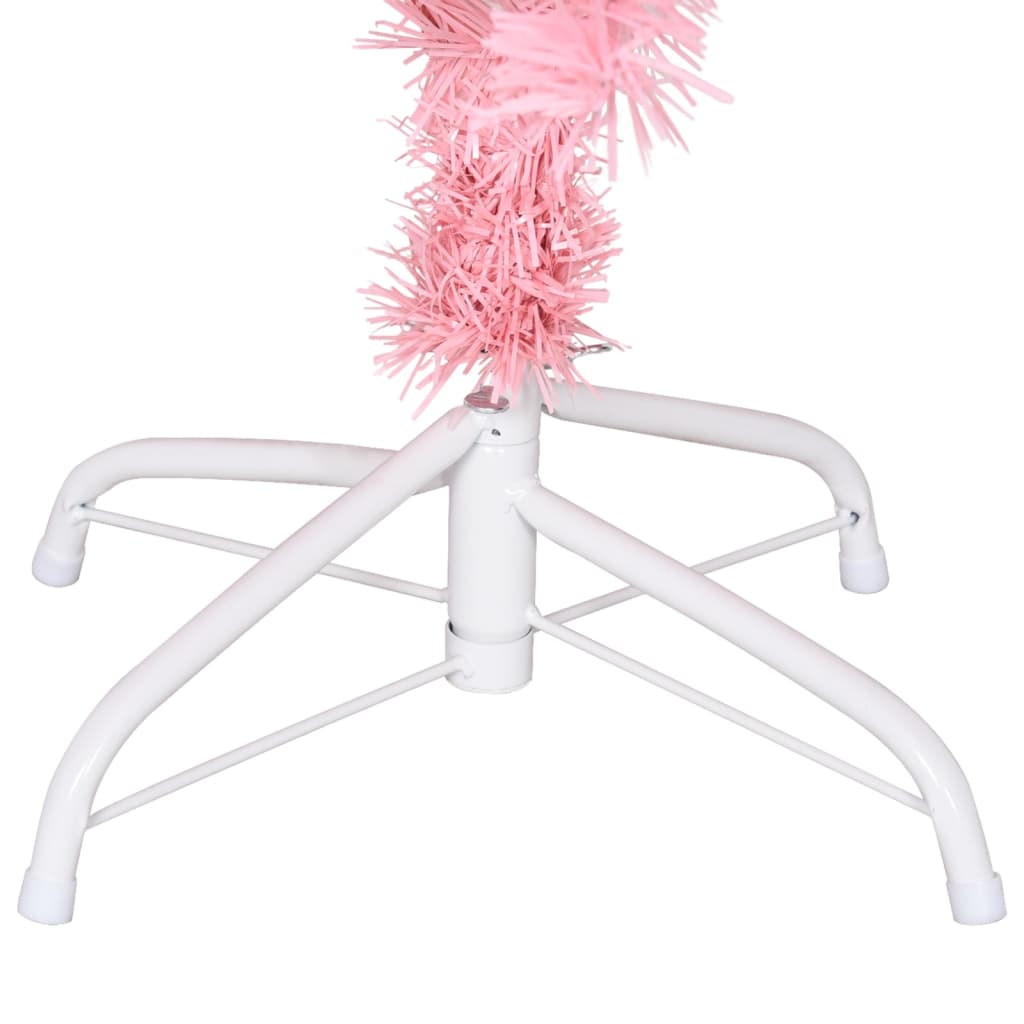 vidaXL Árbol de Navidad artificial con soporte PVC rosa 120 cm