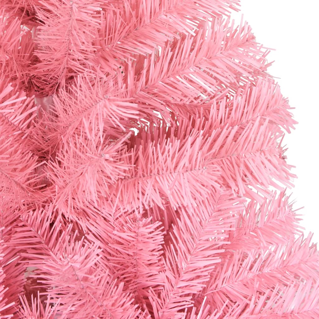 vidaXL Árbol de Navidad artificial con soporte PVC rosa 240 cm