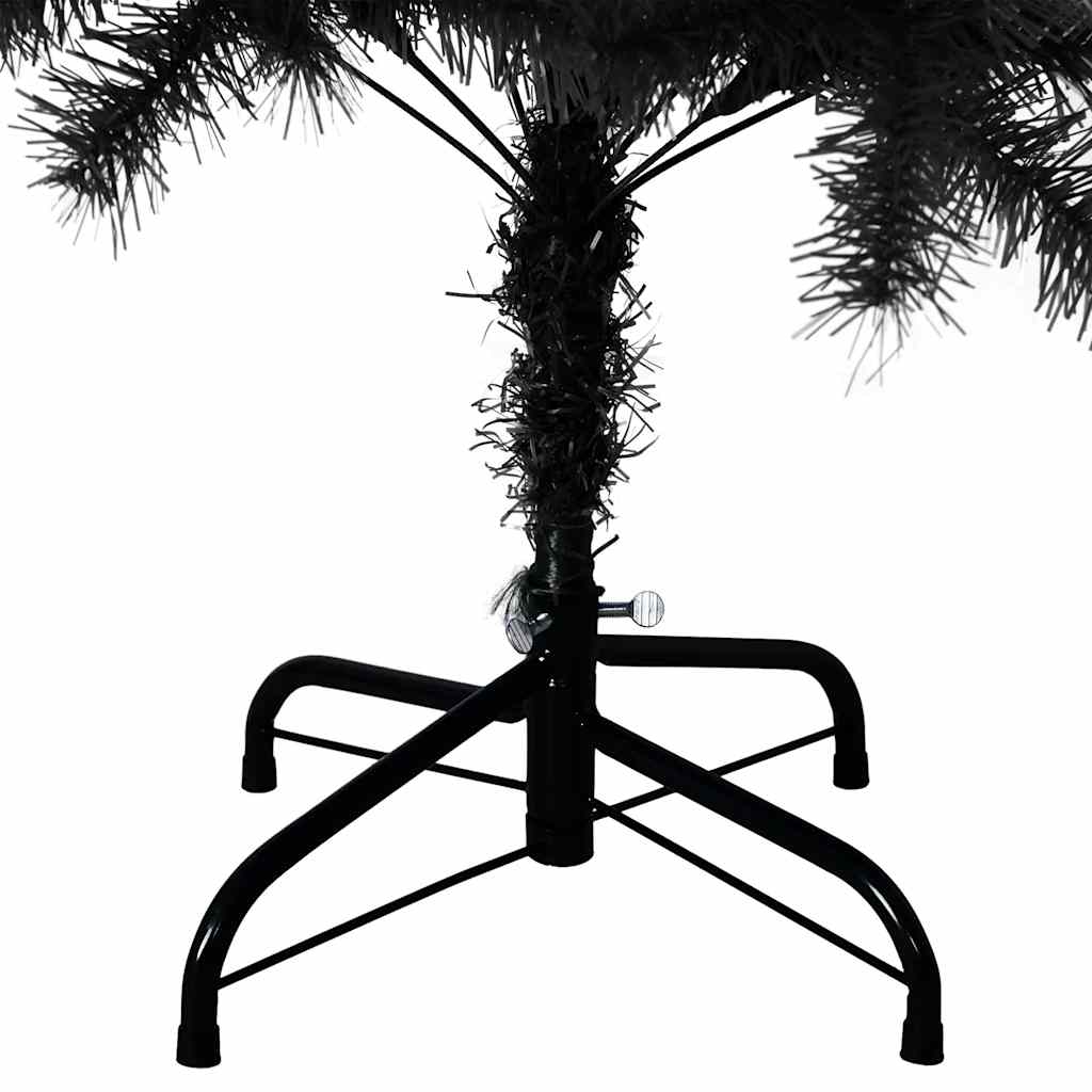 vidaXL Árbol de Navidad artificial con soporte PVC negro 120 cm