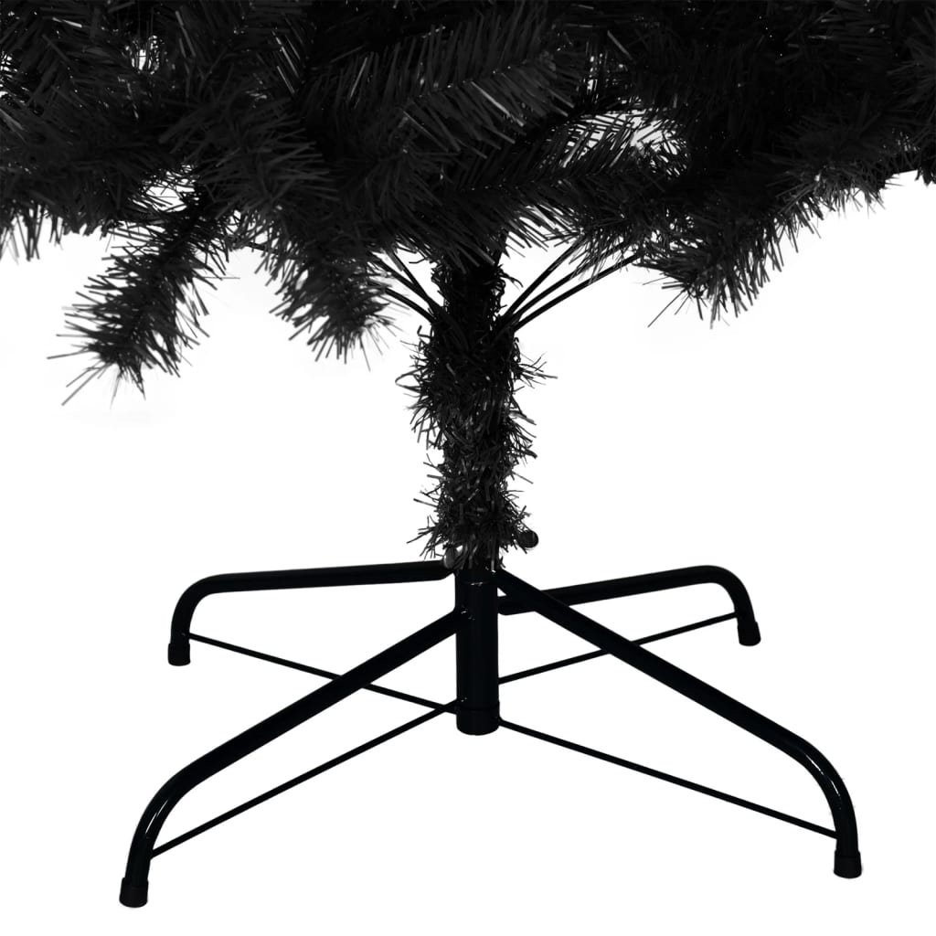 vidaXL Árbol de Navidad artificial con soporte PVC negro 240 cm