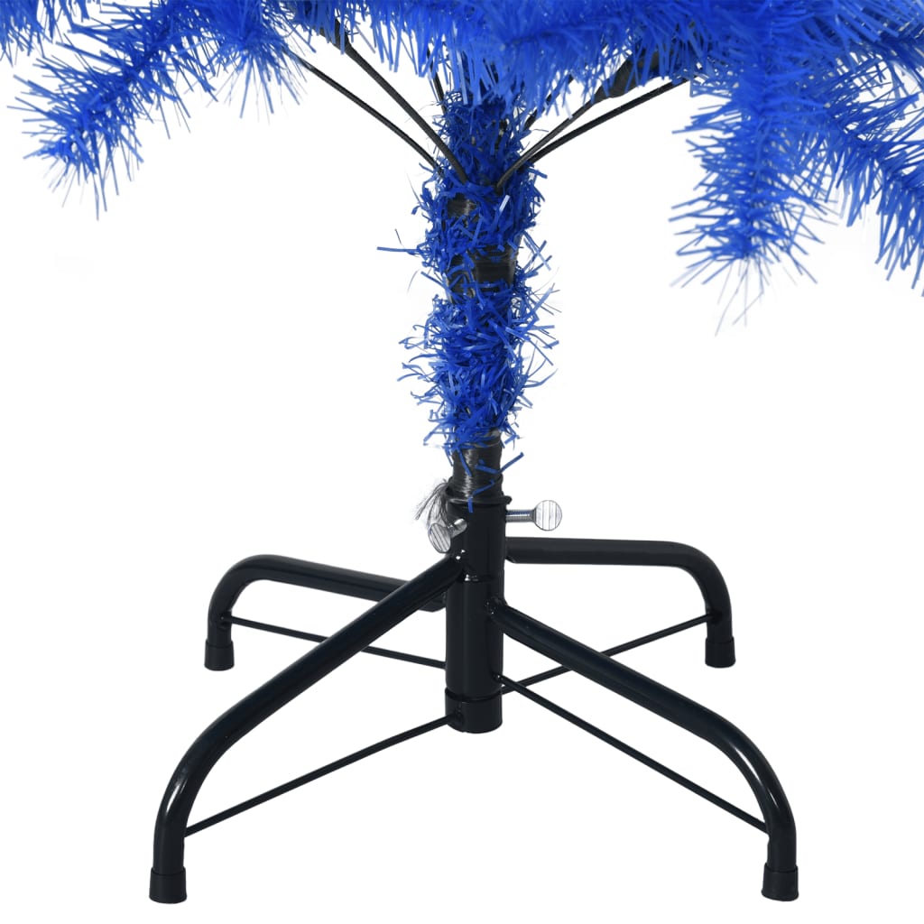 vidaXL Árbol de Navidad artificial con soporte PVC azul 120 cm