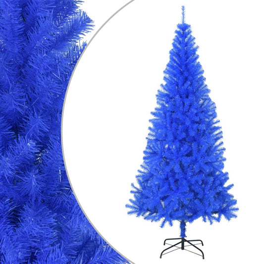 vidaXL Árbol de Navidad artificial con soporte PVC azul 240 cm