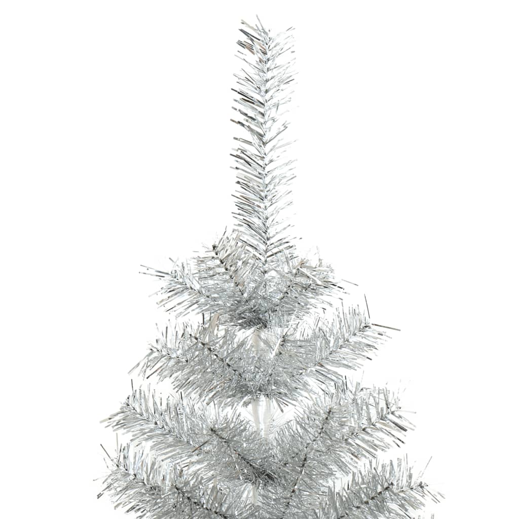 vidaXL Árbol de Navidad artificial con soporte plateado PET 240 cm