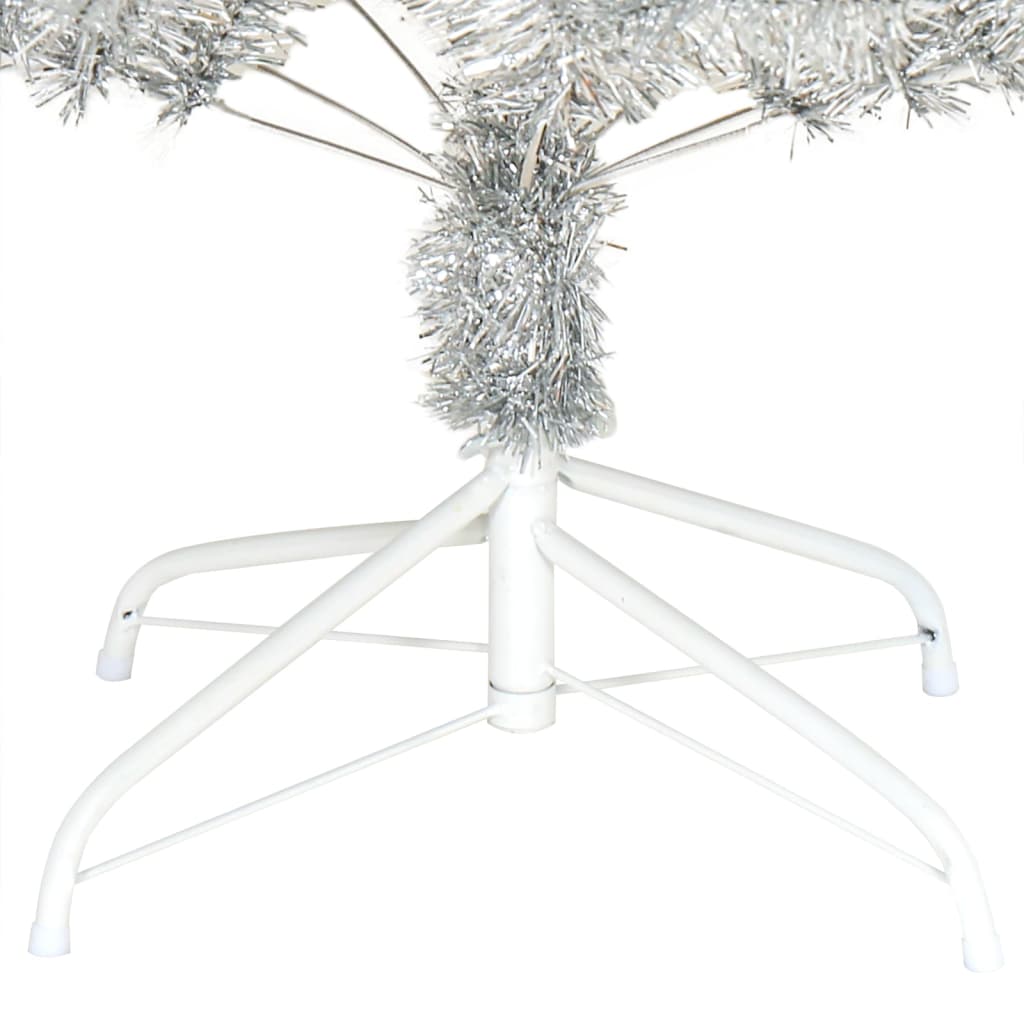 vidaXL Árbol de Navidad artificial con soporte plateado PET 240 cm