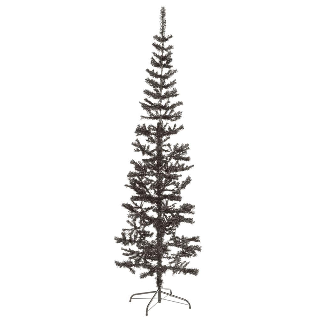 vidaXL Árbol de Navidad delgado negro 210 cm