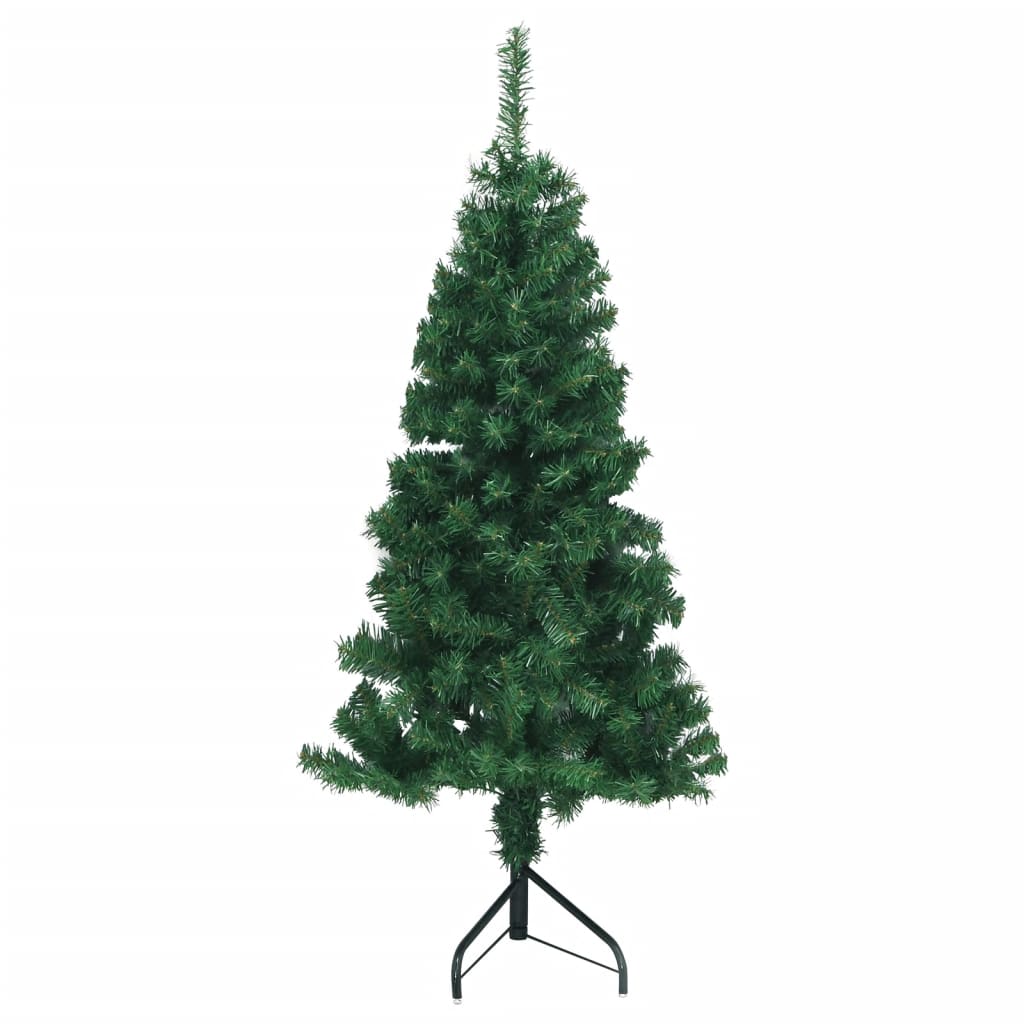 vidaXL Árbol de Navidad artificial para esquina verde 120 cm PVC