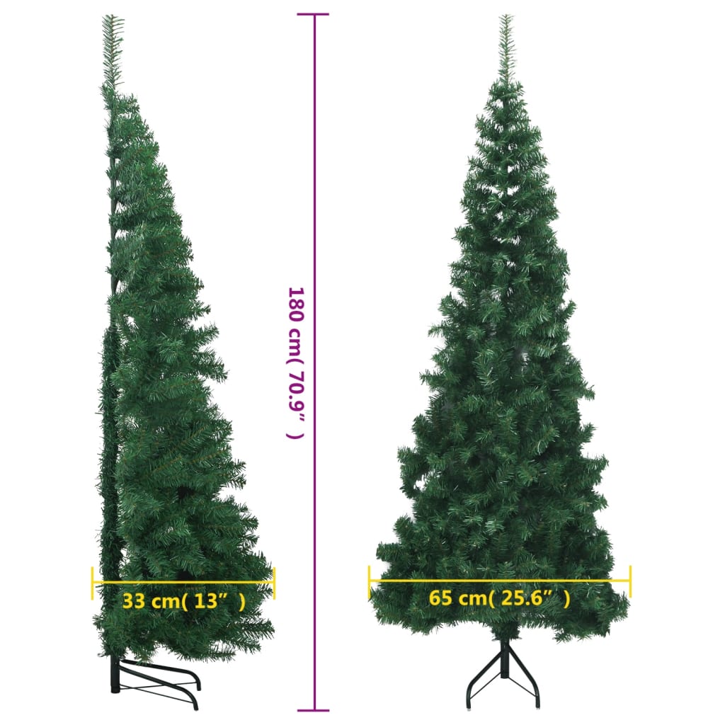 vidaXL Árbol de Navidad artificial de esquina verde 180 cm PVC