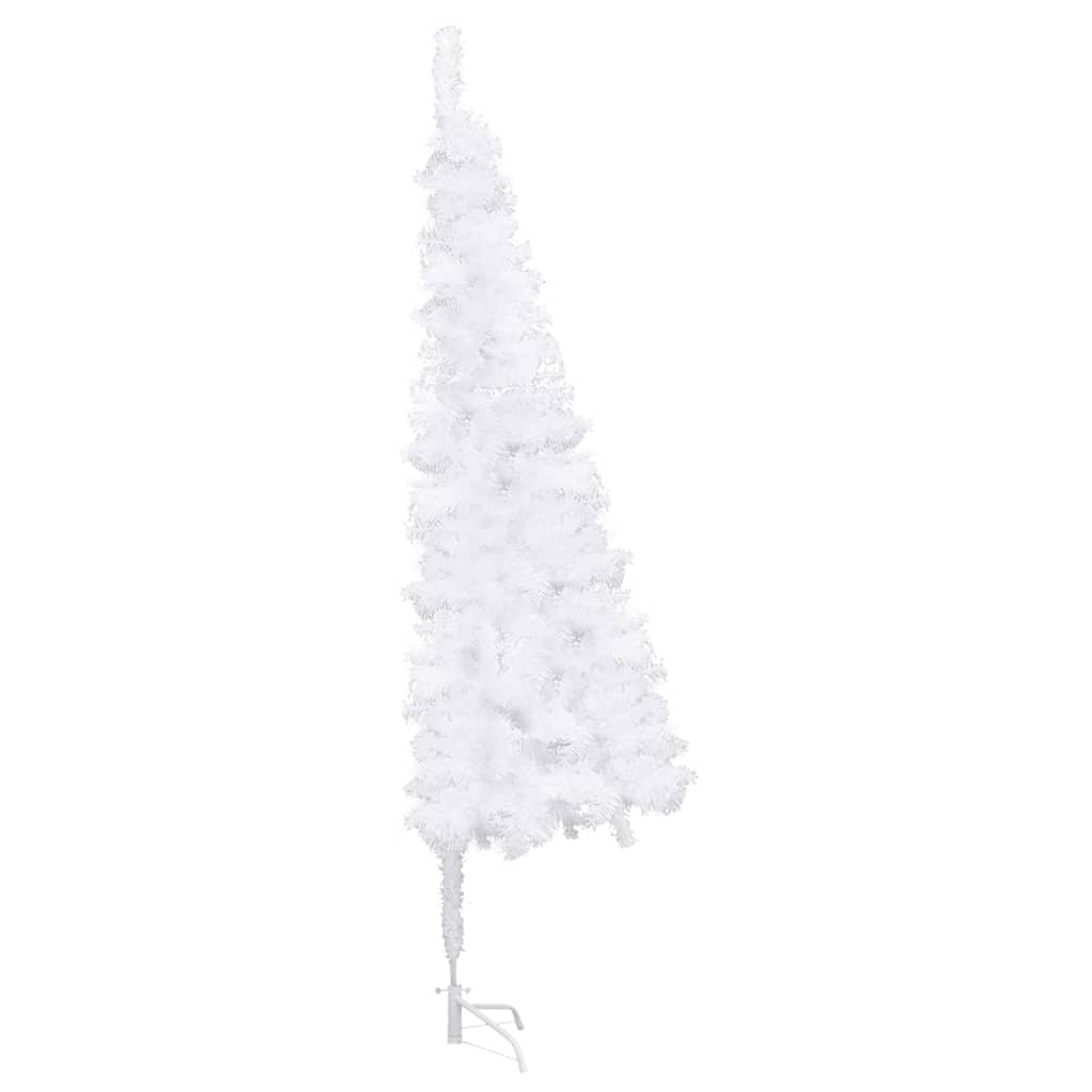 vidaXL Árbol de Navidad artificial de esquina blanco 150 cm PVC