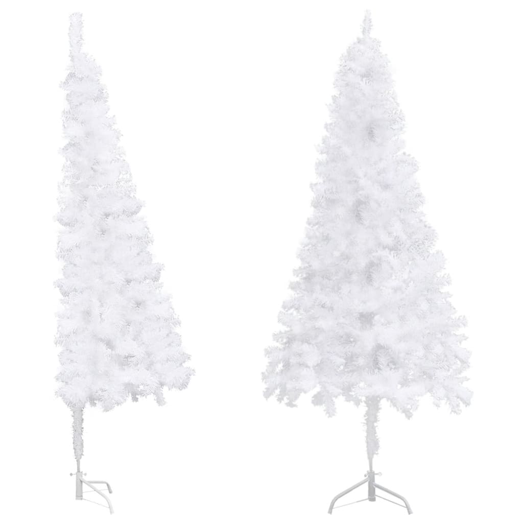 vidaXL Árbol de Navidad artificial de esquina blanco 210 cm PVC