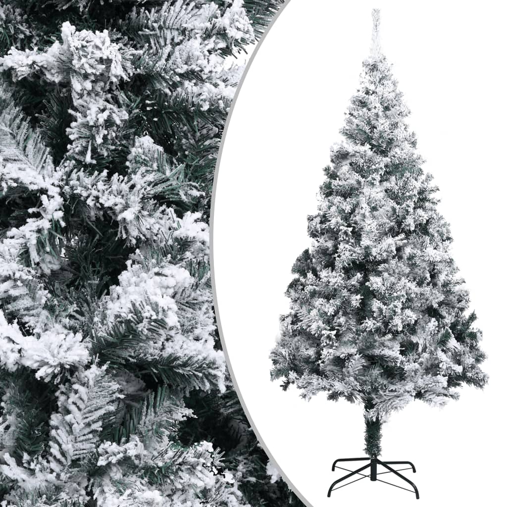 vidaXL Árbol de Navidad artificial con nieve PVC verde 300 cm