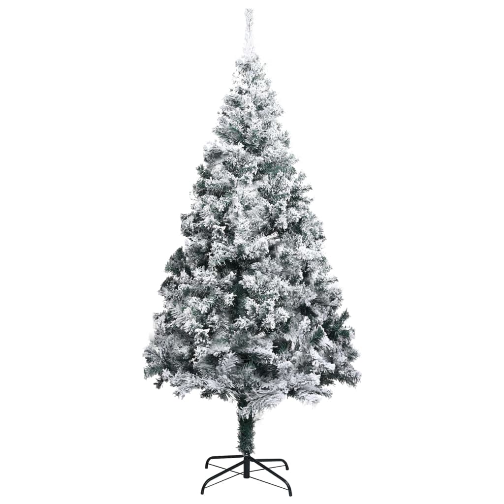 vidaXL Árbol de Navidad artificial con nieve PVC verde 300 cm