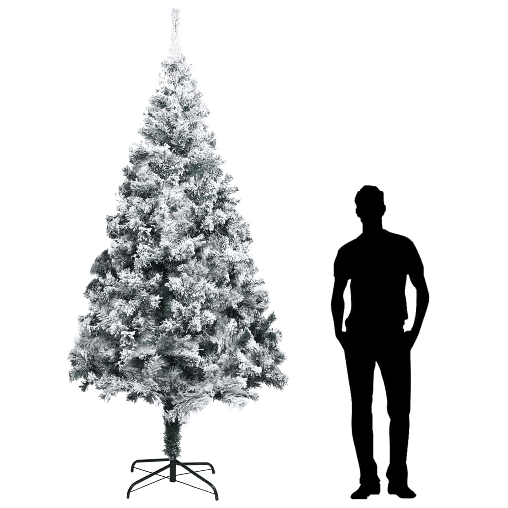 vidaXL Árbol de Navidad artificial con nieve PVC verde 300 cm