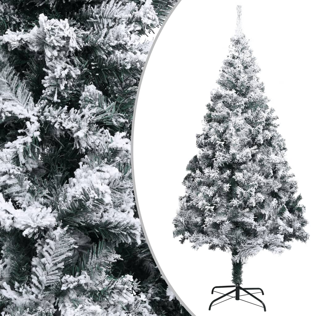 vidaXL Árbol de Navidad artificial PVC verde nieve flocado 400 cm