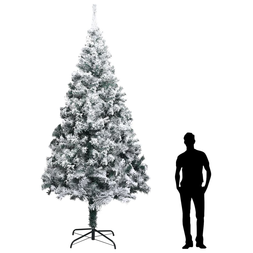 vidaXL Árbol de Navidad artificial PVC verde nieve flocado 400 cm