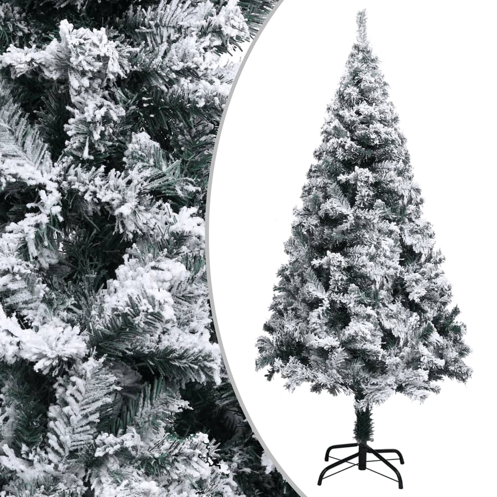 vidaXL Árbol de Navidad artificial verde con nieve 120 cm