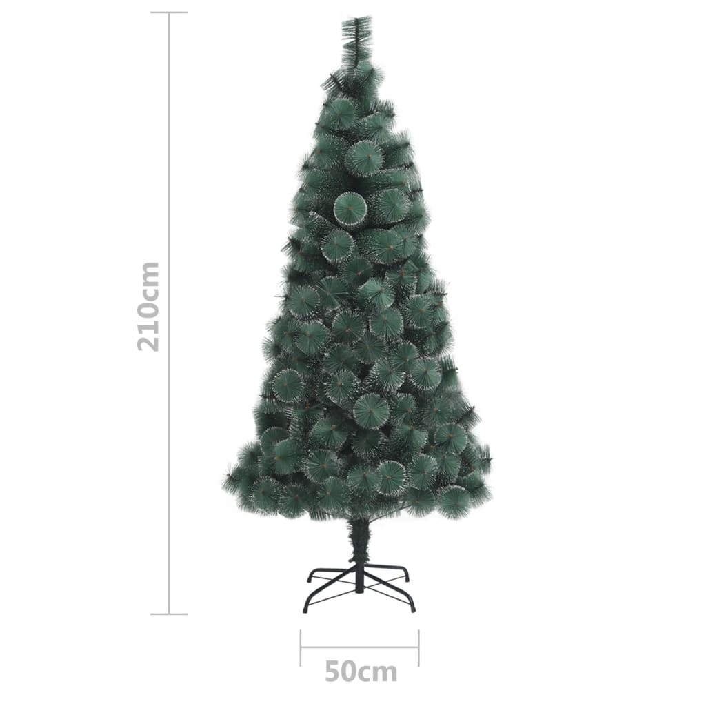 vidaXL Árbol de Navidad artificial con soporte verde PET 210 cm