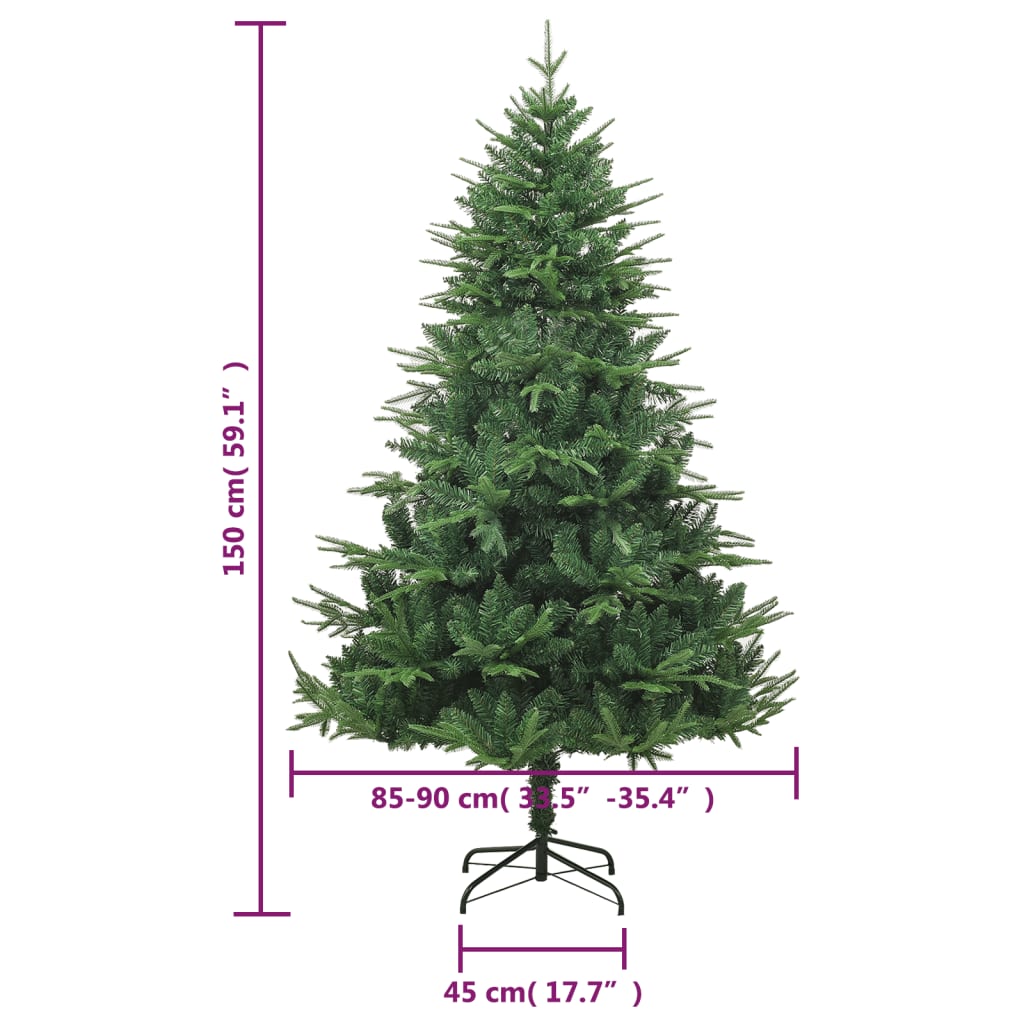 vidaXL Árbol de Navidad artificial verde 150 cm PVC y PE