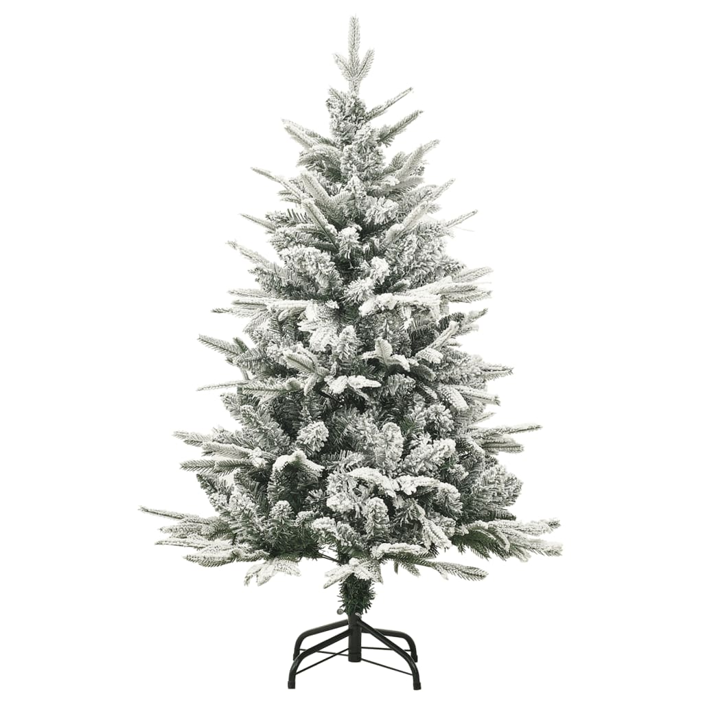 vidaXL Árbol de Navidad artificial con nieve PVC y PE verde 120 cm