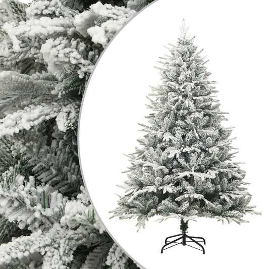 vidaXL Árbol de Navidad artificial con nieve PVC y PE verde 150 cm