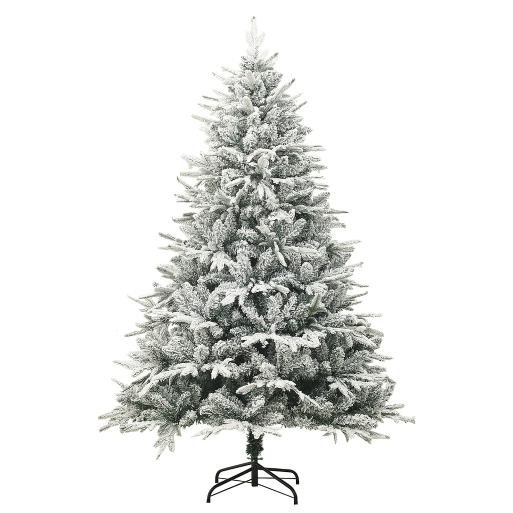 vidaXL Árbol de Navidad artificial con nieve PVC y PE verde 150 cm