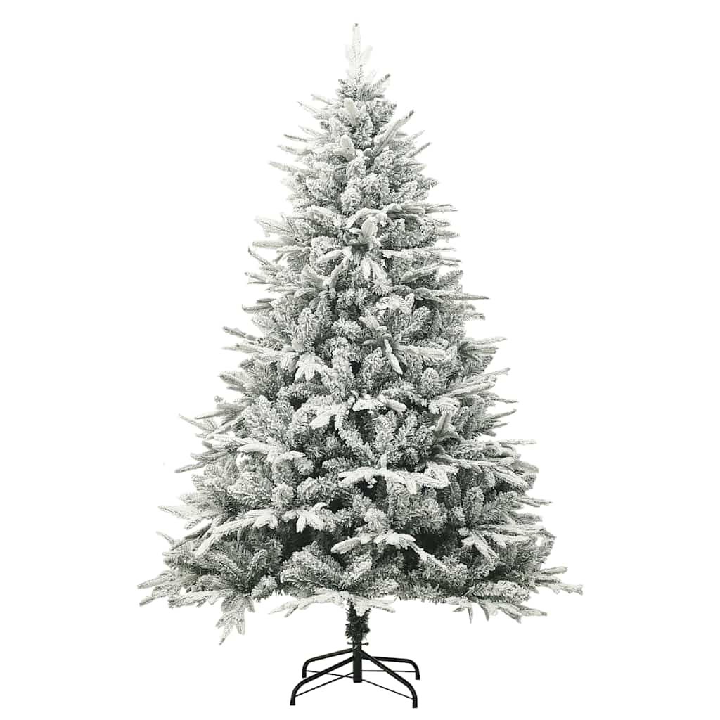 vidaXL Árbol de Navidad artificial con nieve PVC y PE verde 180 cm