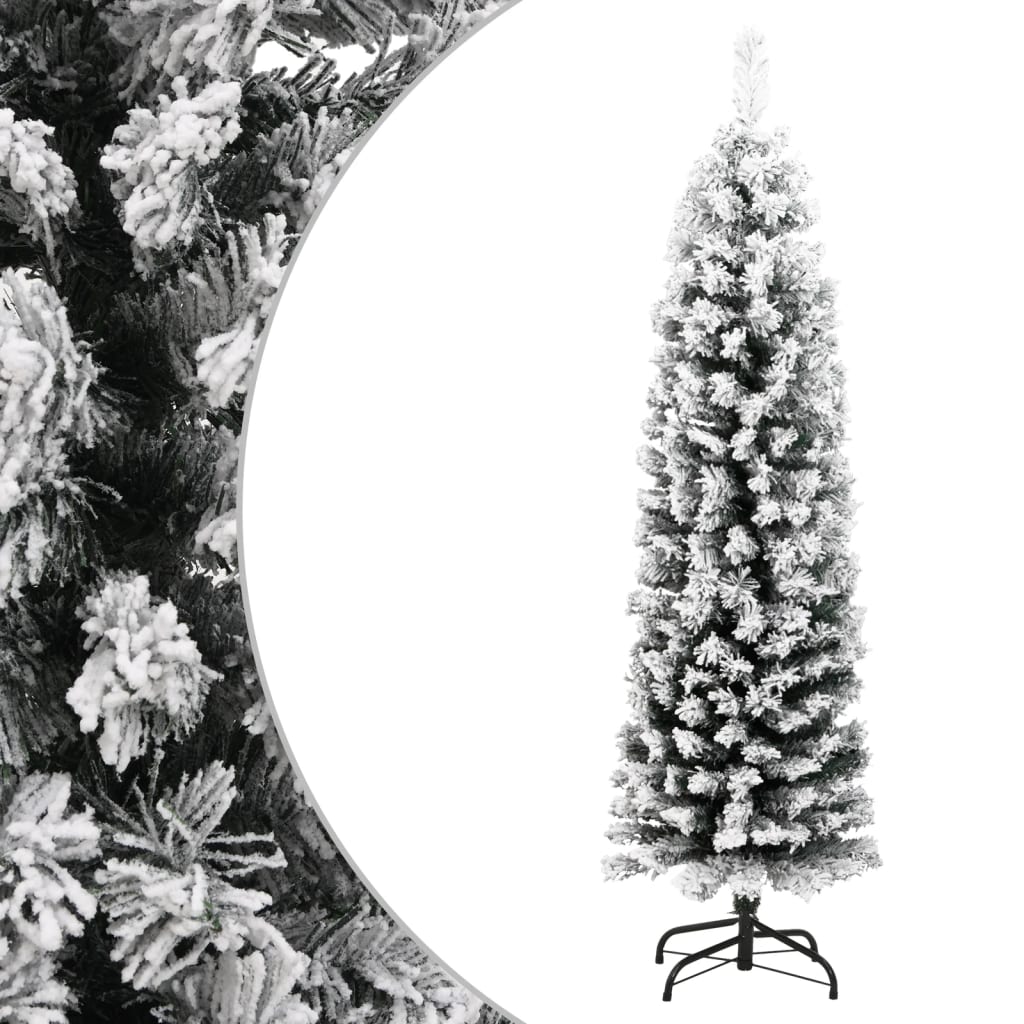 vidaXL Árbol de Navidad artificial verde con nieve PVC 120 cm