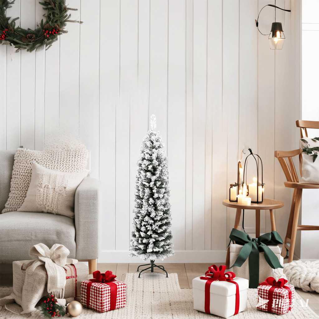 vidaXL Árbol de Navidad artificial verde con nieve PVC 120 cm