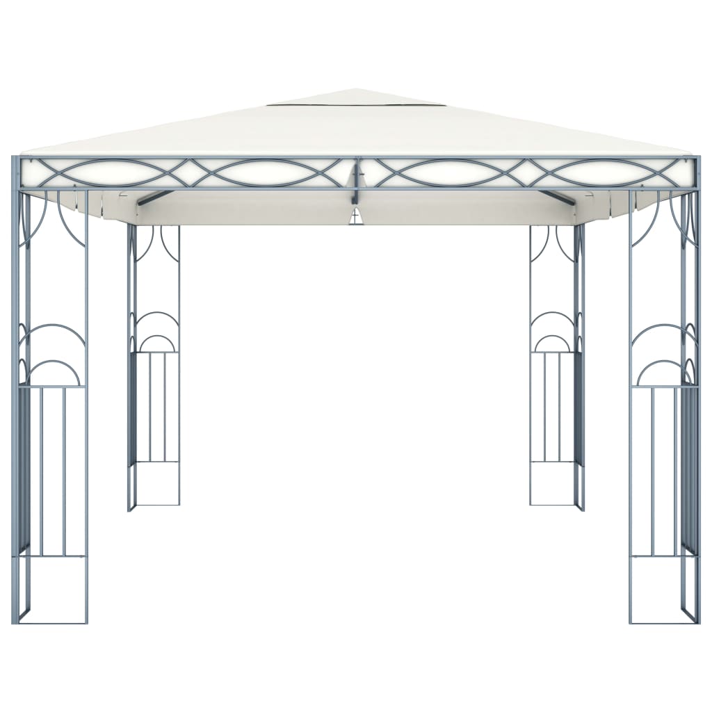 vidaXL Cenador con tira de luces LED 400x300 cm crema