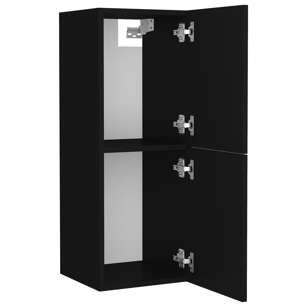 vidaXL Conjunto de muebles de baño aglomerado negro