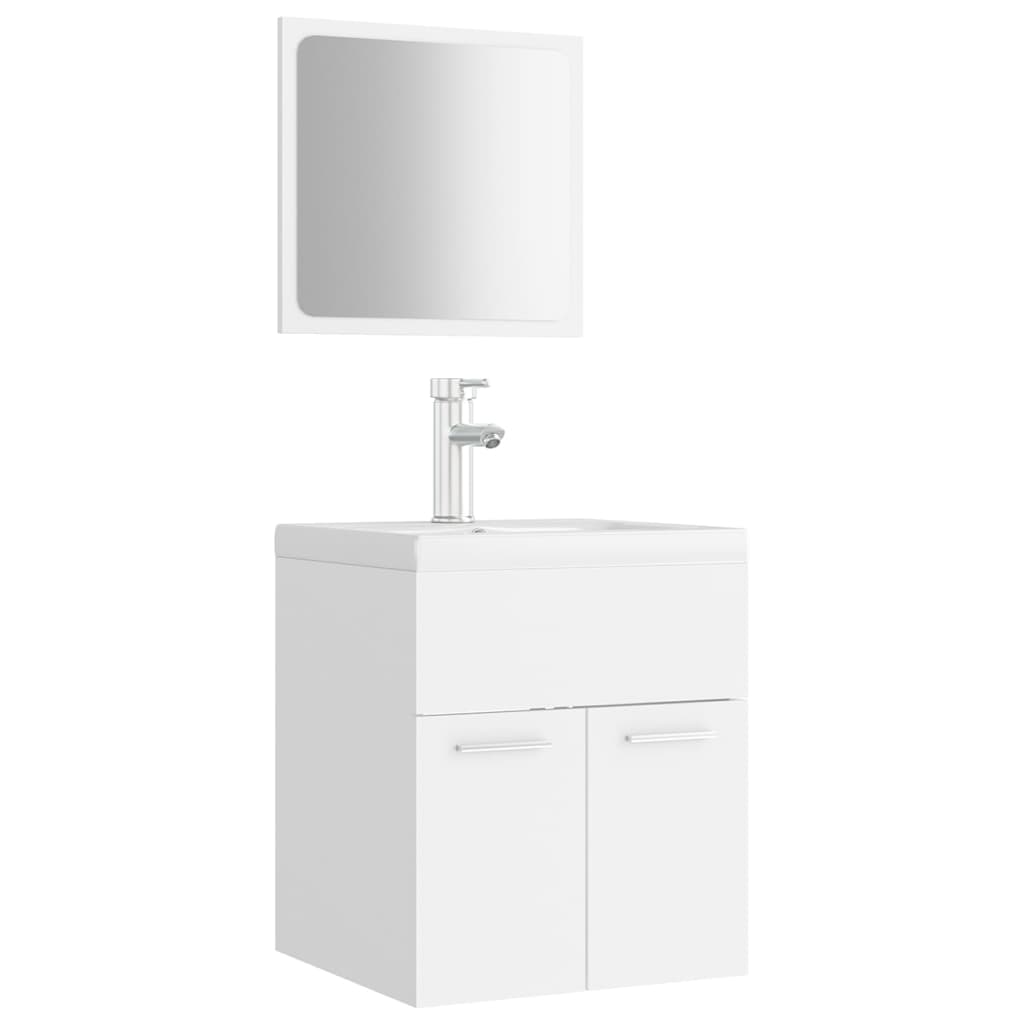 vidaXL Conjunto de muebles de baño madera contrachapada blanco