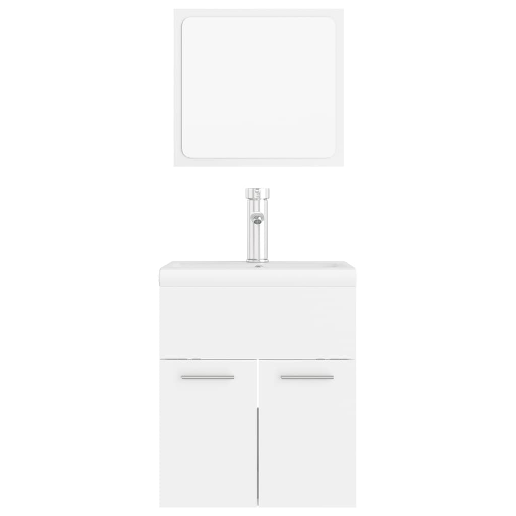 vidaXL Conjunto de muebles de baño madera contrachapada blanco