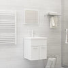 vidaXL Conjunto de muebles de baño madera contrachapada blanco