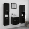 vidaXL Conjunto de muebles de baño aglomerado negro