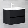 vidaXL Mueble con lavabo madera de ingeniería negro