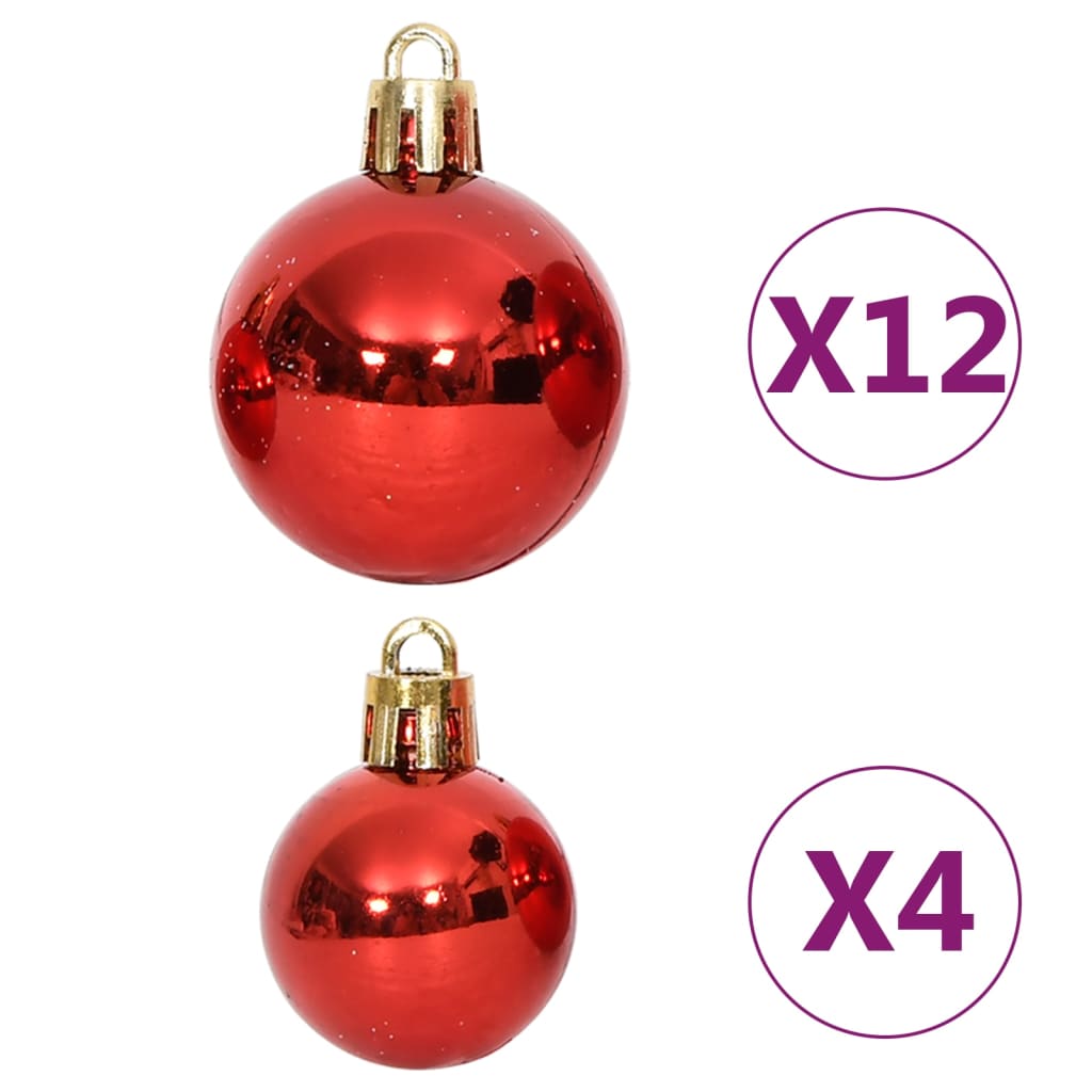 vidaXL Juego de adornos de navidad de 108 piezas rojo y blanco