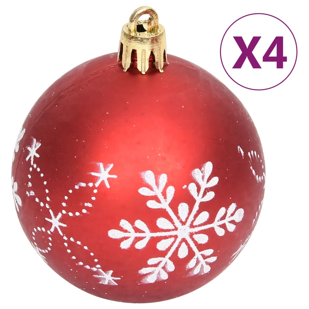 vidaXL Juego de adornos de navidad de 108 piezas rojo y blanco