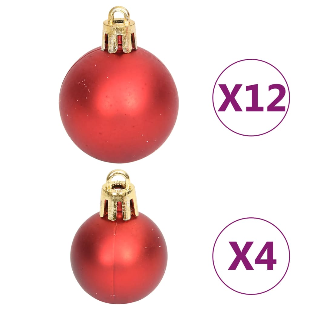 vidaXL Juego de adornos de navidad de 108 piezas rojo y blanco