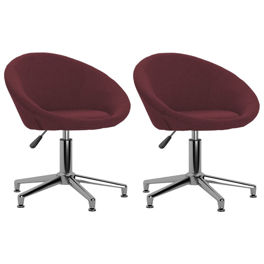 vidaXL Sillas de comedor giratorias 2 unidades tela morada