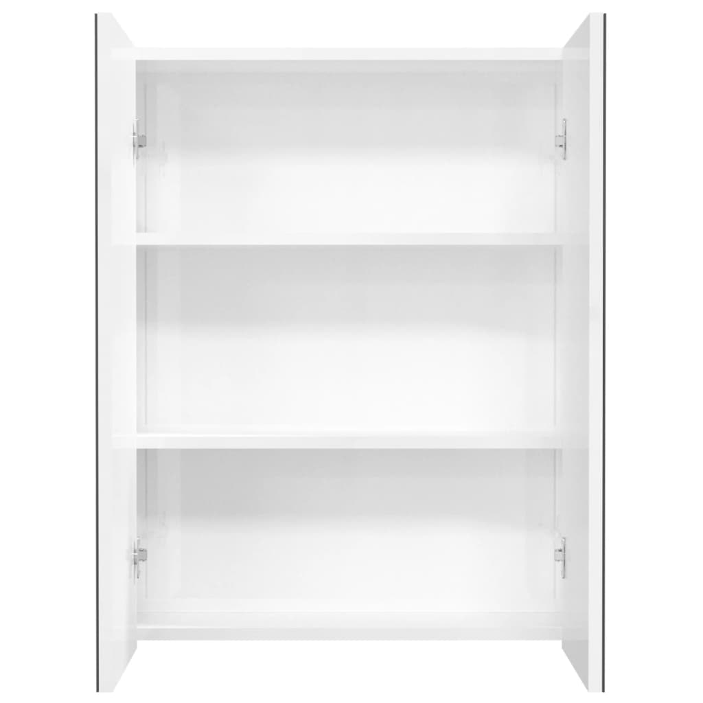 vidaXL Armario de espejo de baño MDF blanco brillante 60x15x75 cm