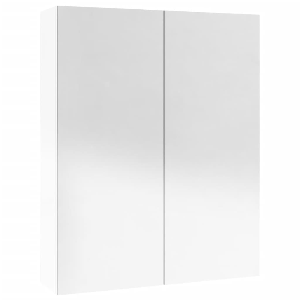 vidaXL Armario de espejo de baño MDF blanco brillante 60x15x75 cm