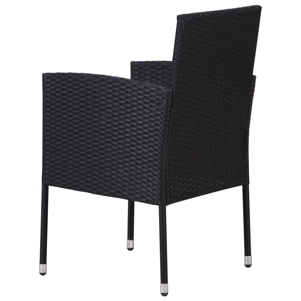 vidaXL Juego de comedor para jardín 7 piezas ratán sintético negro