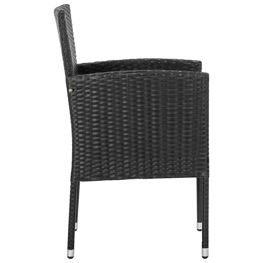 vidaXL Juego de comedor para jardín 7 piezas ratán sintético negro