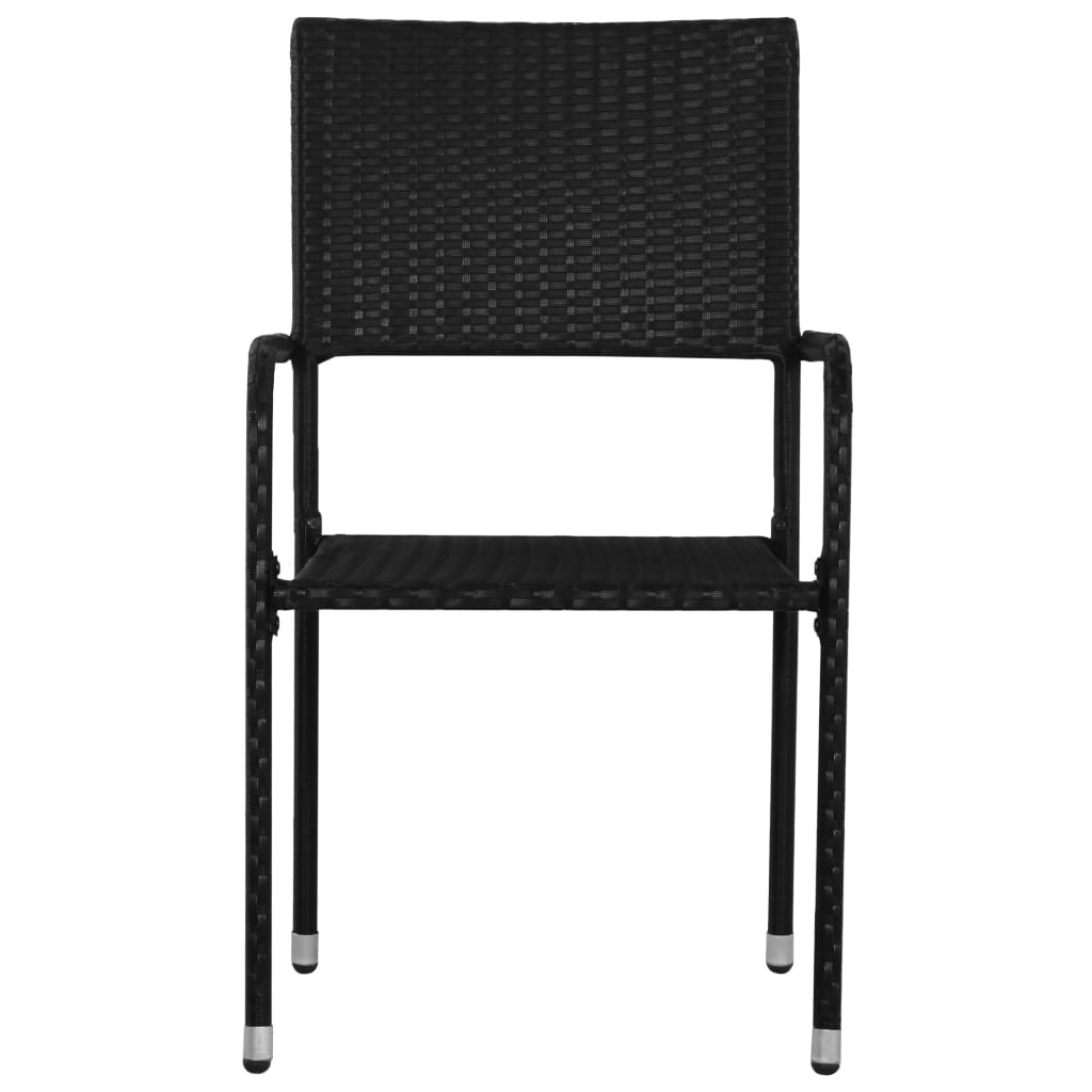 vidaXL Set de muebles de comedor de jardín 5 piezas de ratán negro