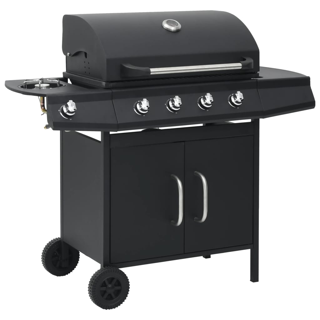 vidaXL Barbacoa grill de gas 4+1 quemadores negro